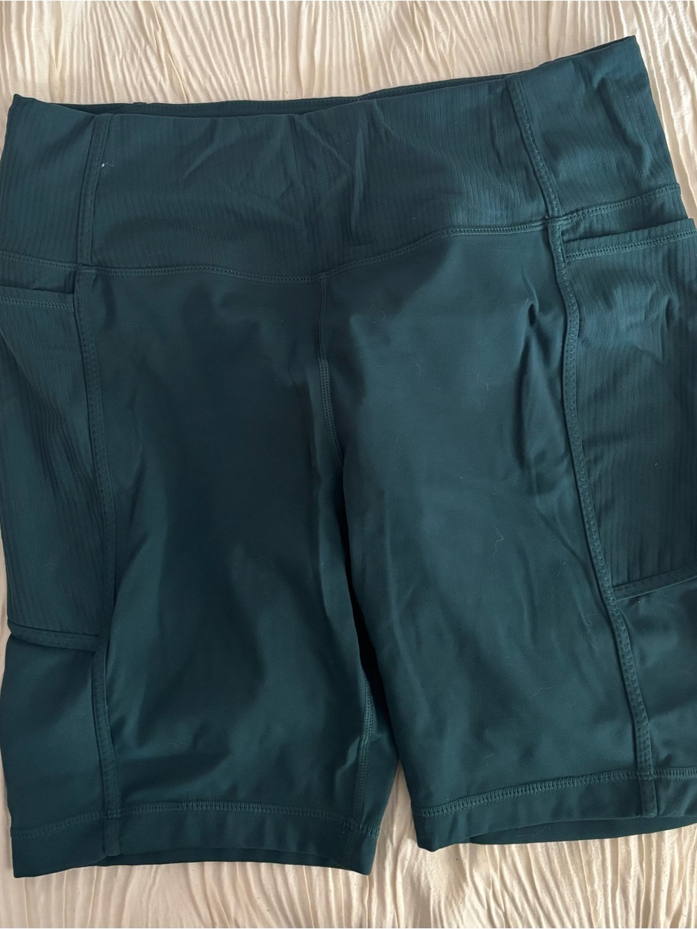 Mondetta Performance High-Waist Shorts in Teal Green